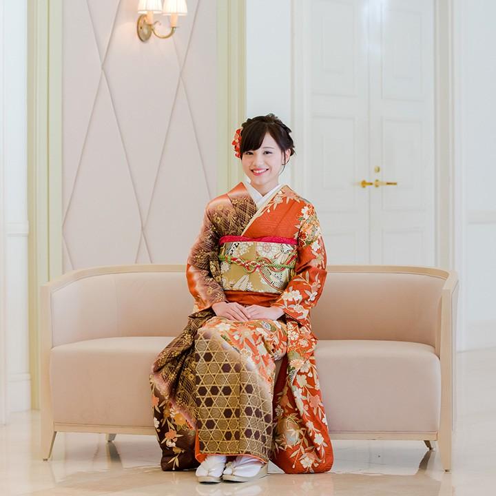 高級正絹 振袖レンタル 送料無料 FS-004 赤系 振袖 成人式 レンタル