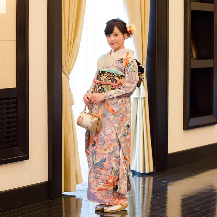 高級正絹 振袖レンタル 送料無料 FS-006 紫系 振袖 成人式 レンタル