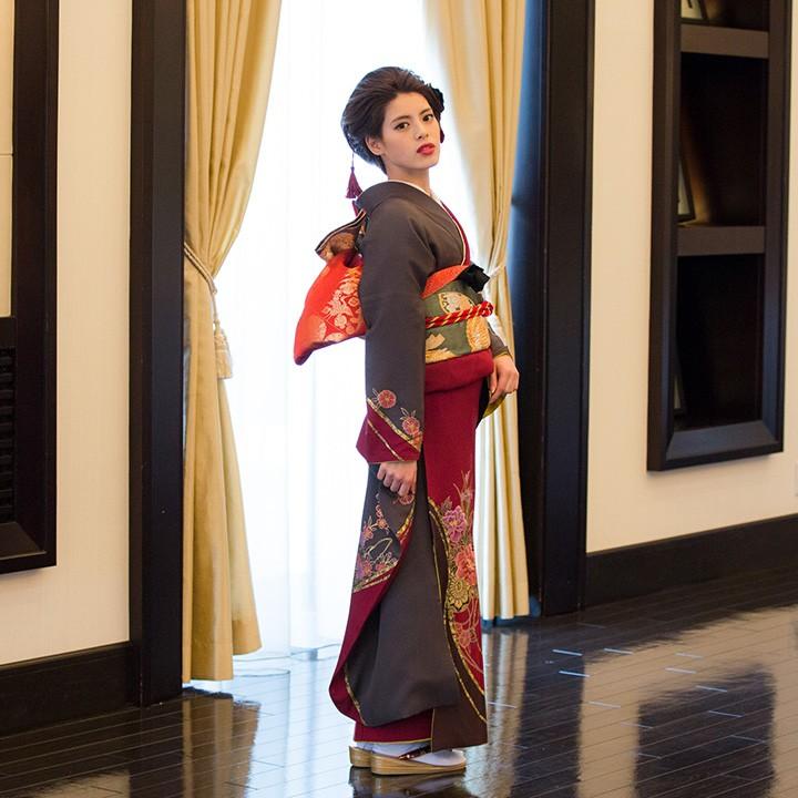 高級正絹 振袖レンタル 送料無料 FS-036 赤系 振袖 成人式 レンタル