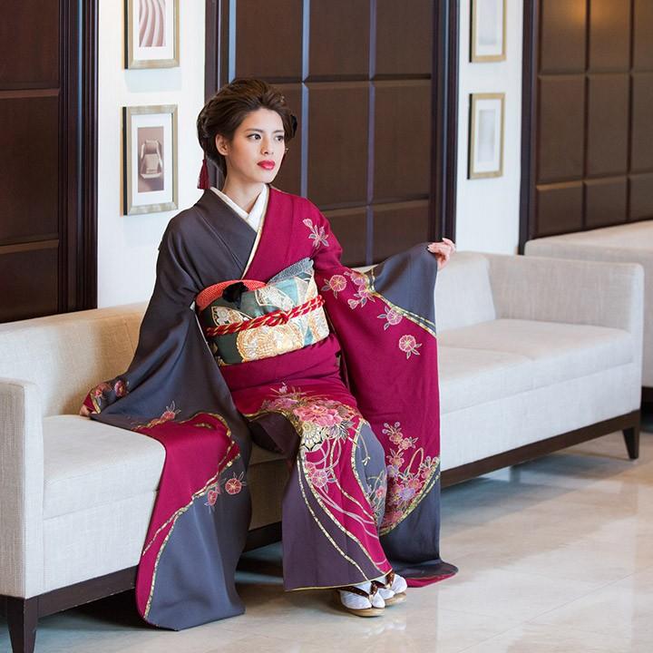 高級正絹 振袖レンタル 送料無料 FS-036 赤系 振袖 成人式 レンタル