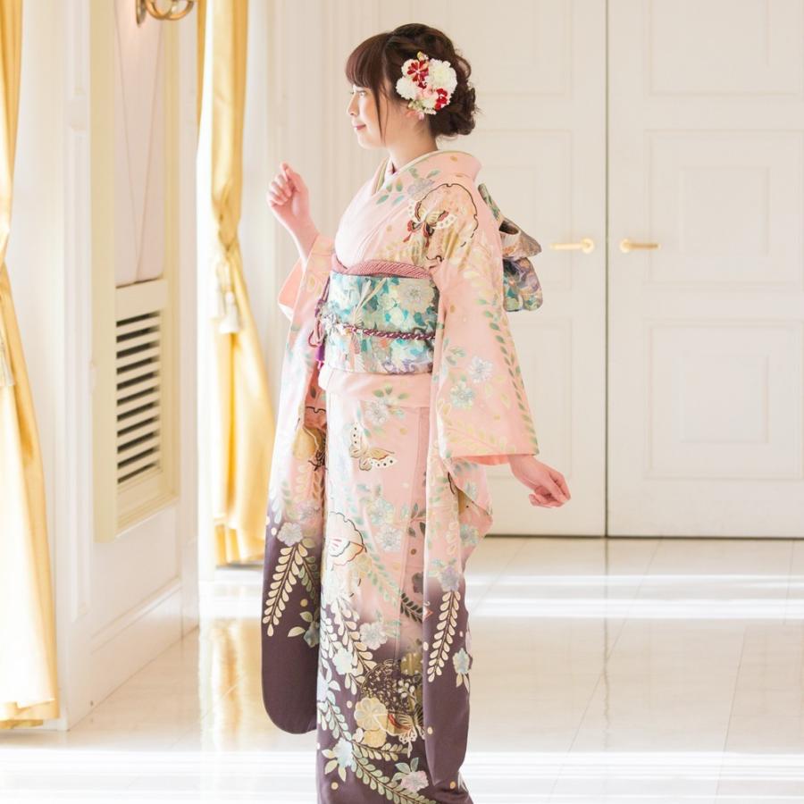 高級正絹 振袖レンタル 送料無料 FS-047 ピンク系 振袖 成人式