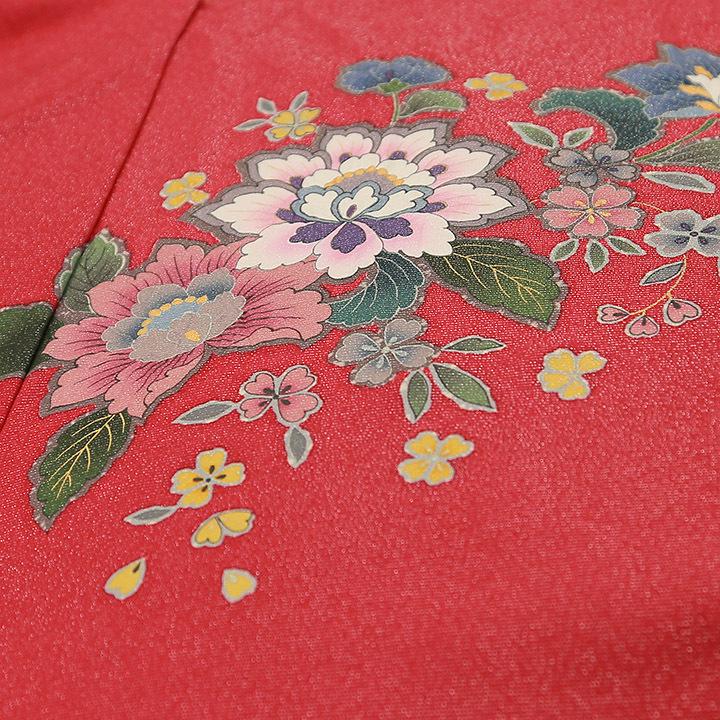 高級正絹 振袖レンタル 送料無料 FS-058 赤系 振袖 成人式 レンタル