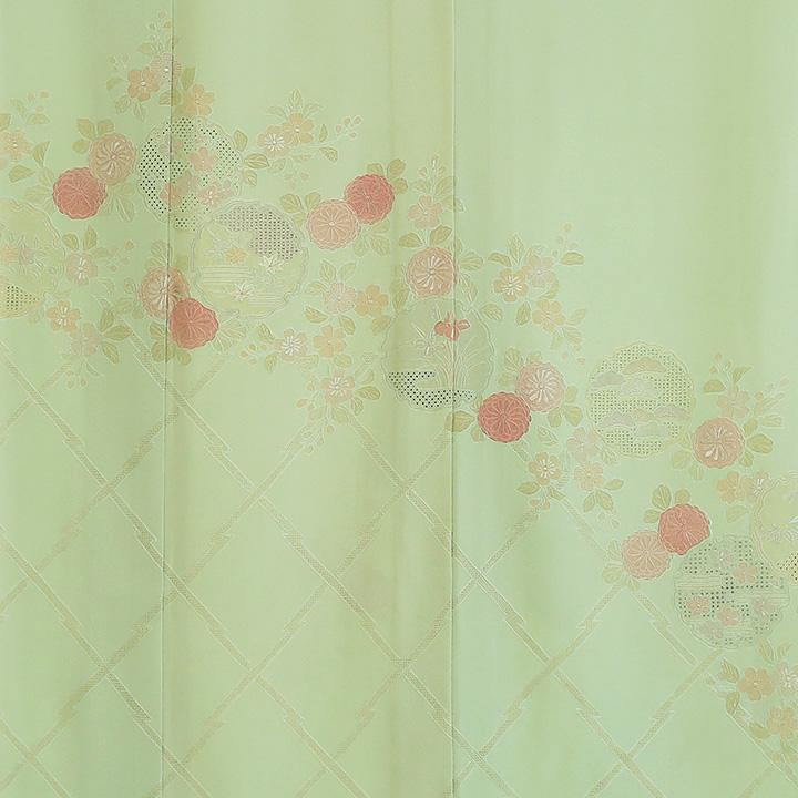 レンタル フルセット 夏用 単衣 訪問着 HEHO-MI067 白緑色 汕頭