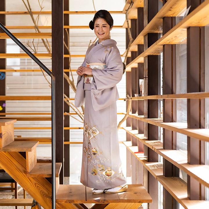 訪問着　正絹　総柄　卒業式　結婚式 楽天市場】【レンタル】高級正絹 訪問着 フルセットレンタル