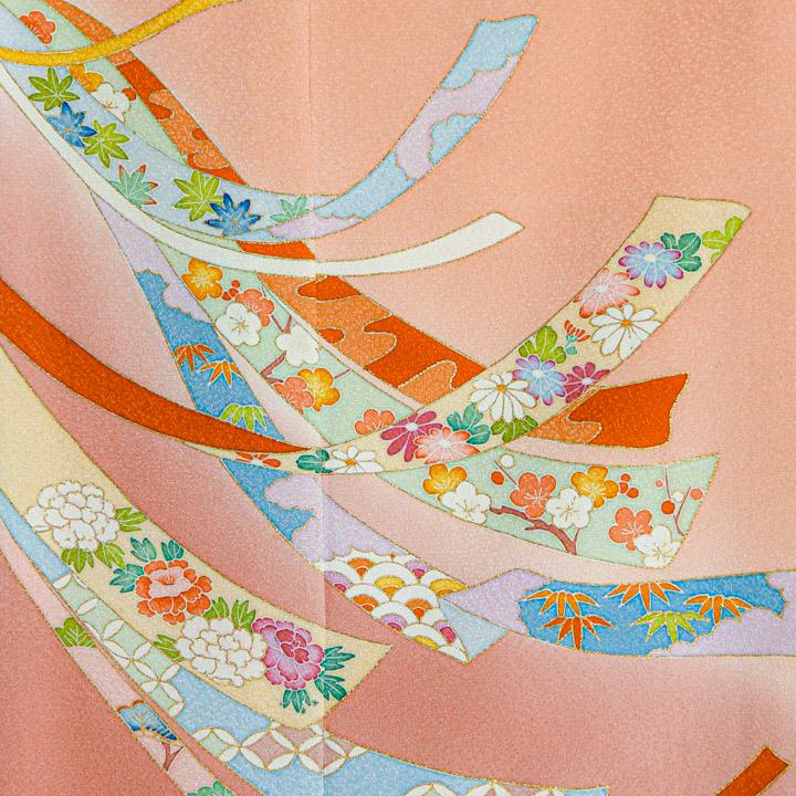 おきゃす【未使用に近い極美品】 色留袖フルセット 一つ紋　新品六通袋帯 おきゃす【未使用に近い極美品】 色留袖フルセット 一つ紋