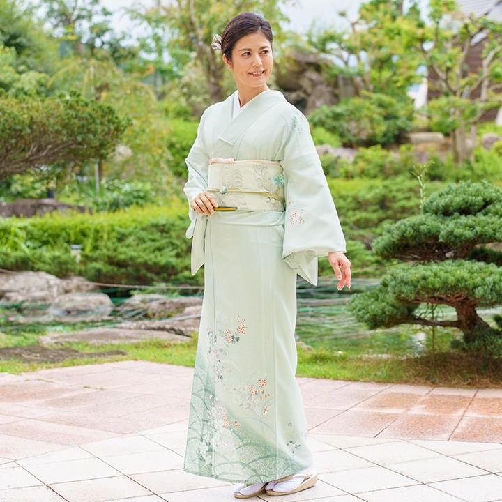 レンタル 夏用 絽 訪問着 フルセット 高級 ROHO-060 ばら 結婚式 列席