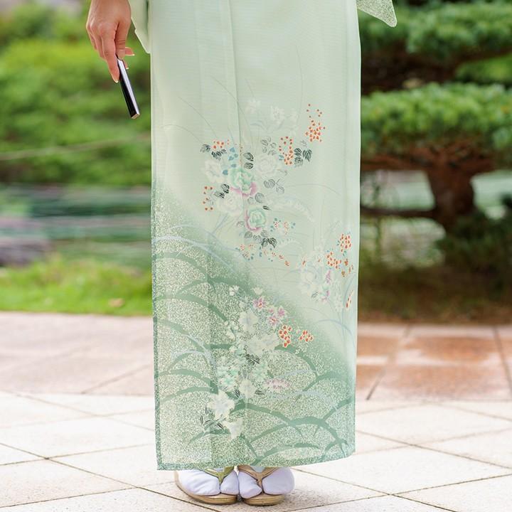 レンタル 夏用 絽 訪問着 フルセット 高級 ROHO-060 ばら 結婚式 列席