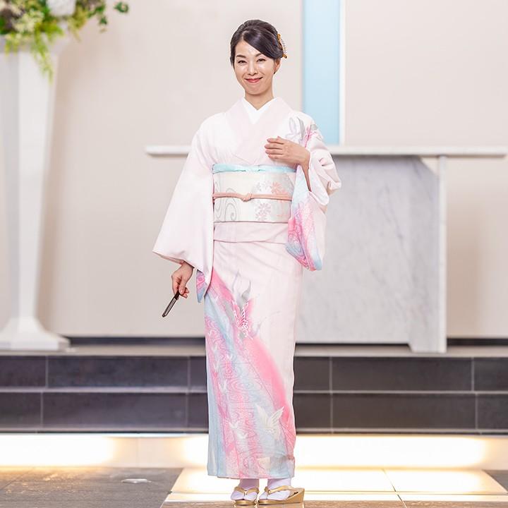レンタル 夏用 絽 訪問着 フルセット 高級 ROHO-062 ピンク 蝶 結婚式 列席 夏お宮参り 式典着物レンタル 夏お茶会着物 6月 7 ...