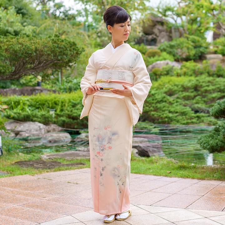 レンタル 夏用 絽 訪問着フルセット 高級 ROHO-064 蝶と菊 結婚式 列席 訪問着 絽着物 夏お宮参り 式典着物レンタル 夏お茶会着物 ...