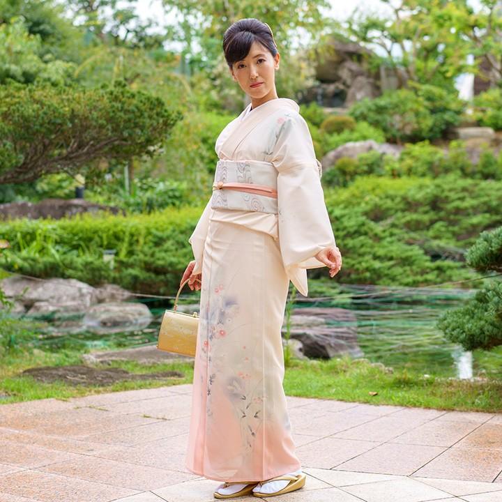レンタル 夏用 絽 訪問着フルセット 高級 ROHO-064 蝶と菊 結婚式 列席 訪問着 絽着物 夏お宮参り 式典着物レンタル 夏お茶会着物 ...
