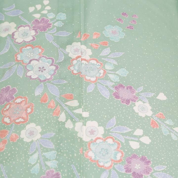レンタル 夏用 絽 訪問着 フルセット 高級 ROHO-065 若竹色 桜 結婚式