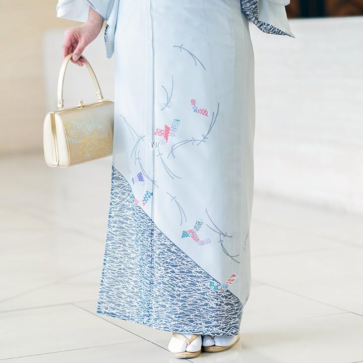 レンタル 夏用 絽 訪問着 フルセット 高級 ROHO-067 グレー 結婚式