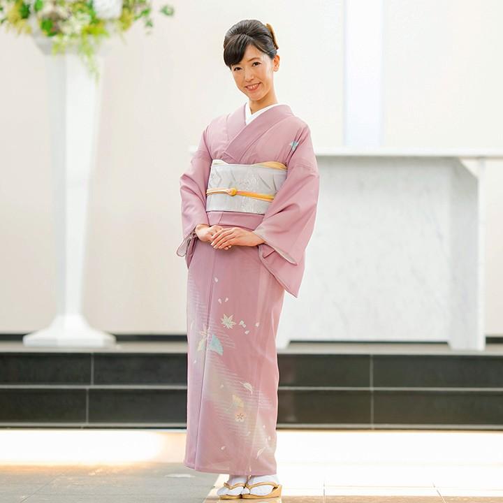 レンタル 夏用 絽 訪問着 フルセット 高級 ROHO-068 梅紫 結婚式 列席 絽着物 夏お宮参り 式典着物レンタル 夏お茶会着物 6月 ...