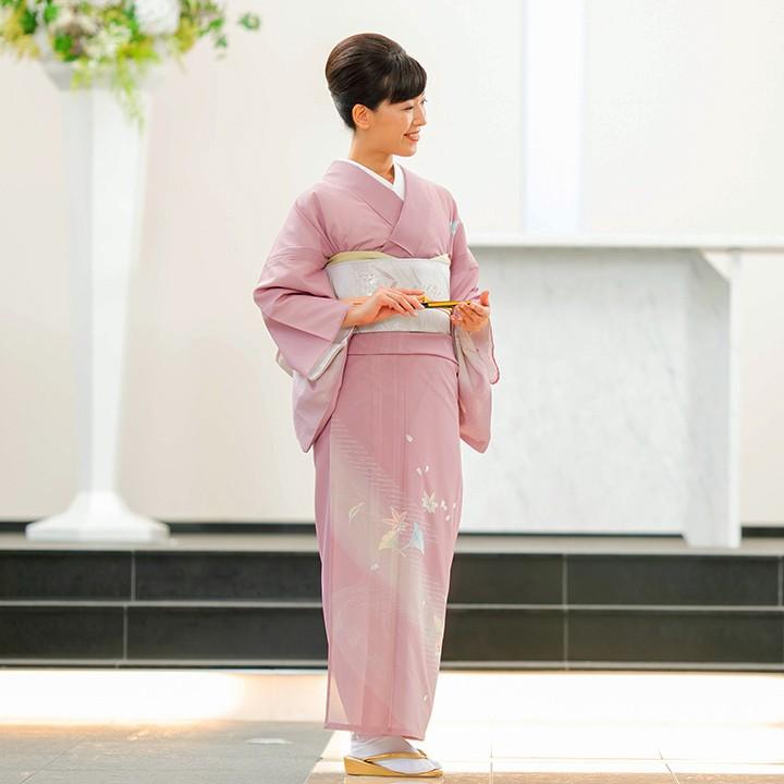 レンタル 夏用 絽 訪問着 フルセット 高級 ROHO-068 梅紫 結婚式 列席 絽着物 夏お宮参り 式典着物レンタル 夏お茶会着物 6月 ...