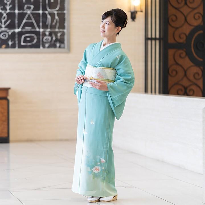 レンタル 夏用 絽 訪問着 フルセット 高級 ROHO-071 新橋色 蝶 結婚式