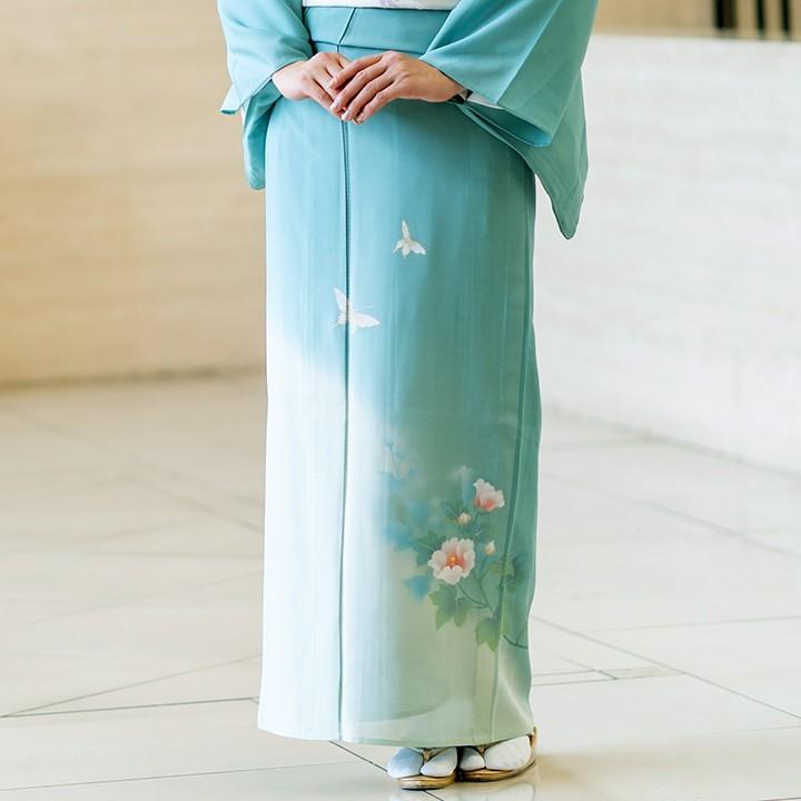 レンタル 夏用 絽 訪問着 フルセット 高級 ROHO-071 新橋色 蝶 結婚式