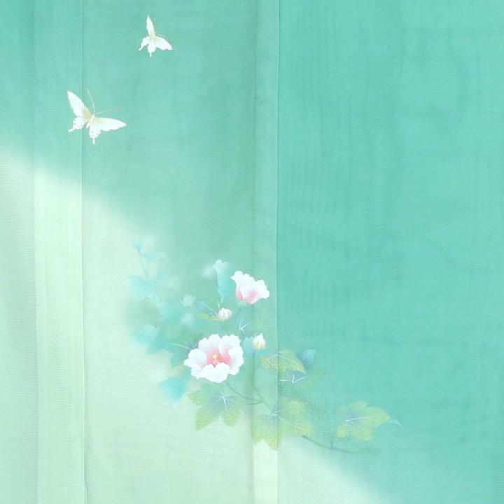 レンタル 夏用 絽 訪問着 フルセット 高級 ROHO-071 新橋色 蝶 結婚式