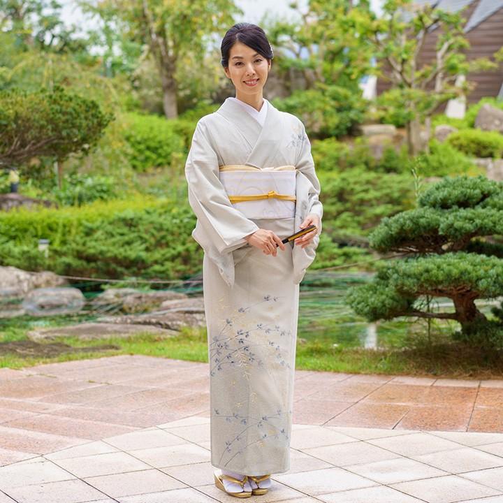 レンタル 夏用 絽 訪問着 フルセット 高級 ROHO-076 青白磁色 結婚式