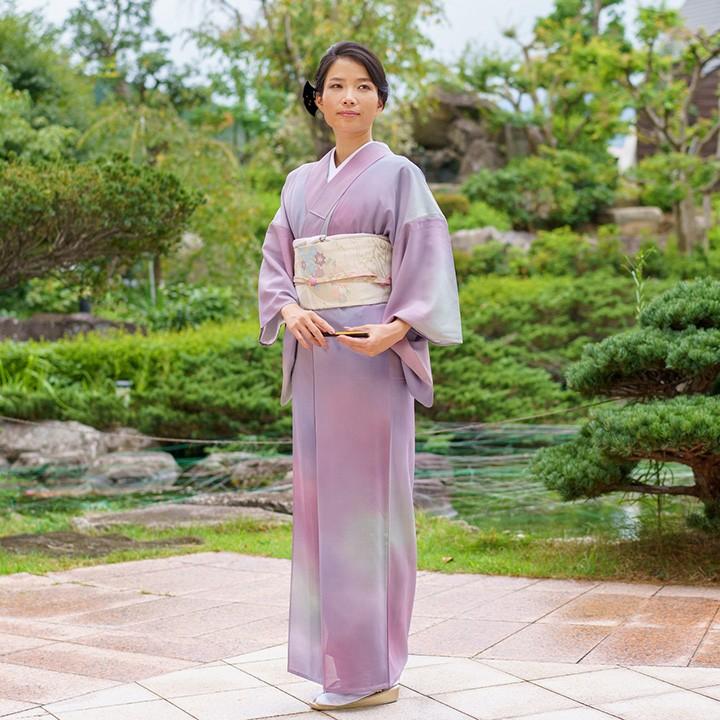 レンタル 夏用 絽 訪問着 フルセット 高級レンタル ROHO-078 薄藤 紅藤 結婚式 列席 夏お宮参り 式典着物レンタル 夏お茶会着物 ...