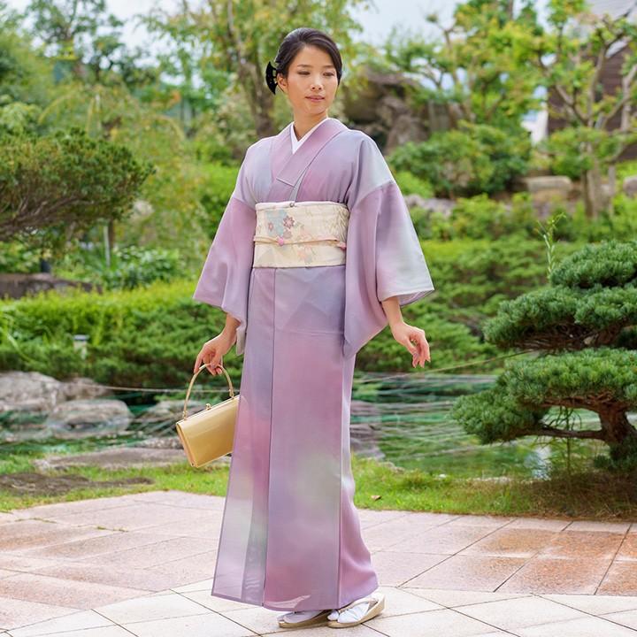 レンタル 夏用 絽 訪問着 フルセット 高級レンタル ROHO-078 薄藤 紅藤 結婚式 列席 夏お宮参り 式典着物レンタル 夏お茶会着物 ...