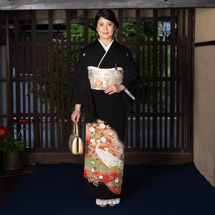 レンタル留袖 フルセット 高級正絹 留袖 レンタル 孔雀　TS-MA410　結婚式 母親 衣装 留袖 レンタル留袖 結婚式母親 親族 留袖 式典 叙勲 留袖