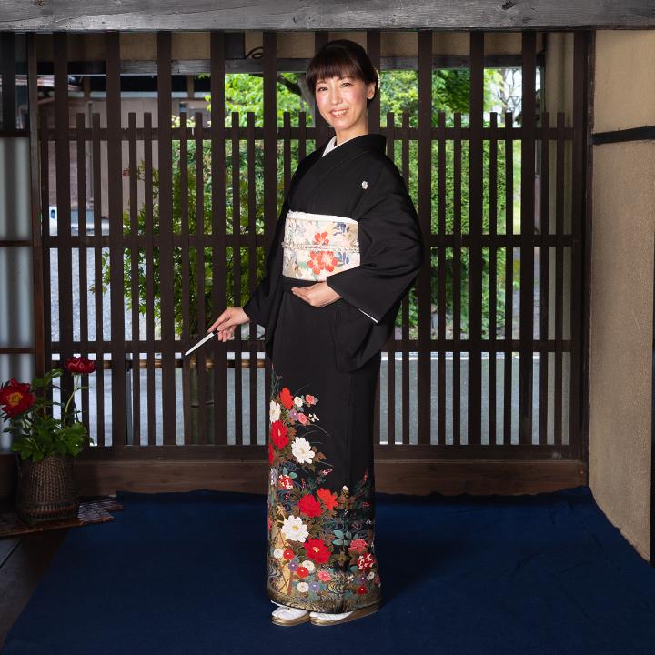 レンタル留袖 フルセット 高級正絹 留袖 レンタル 牡丹・紫陽花 TS