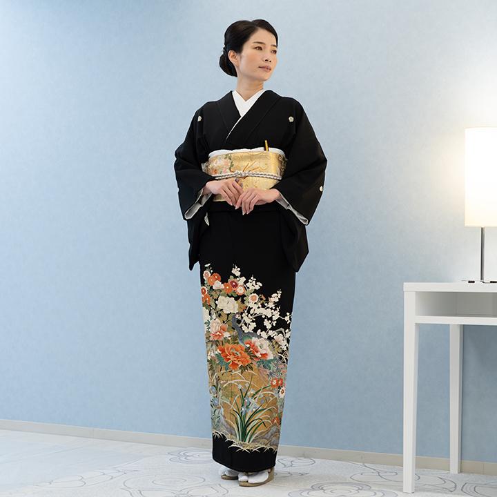 レンタル留袖 フルセット 高級正絹 留袖 レンタル 四季の花 TS-MI012 