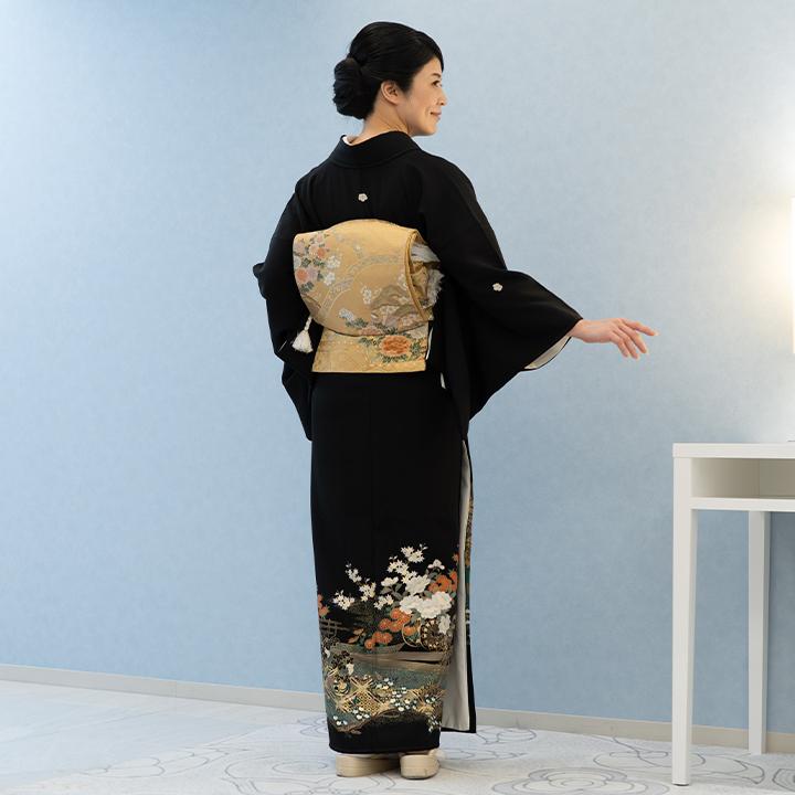 レンタル留袖 フルセット 高級正絹 留袖 レンタル 花車・格天井柄 TS