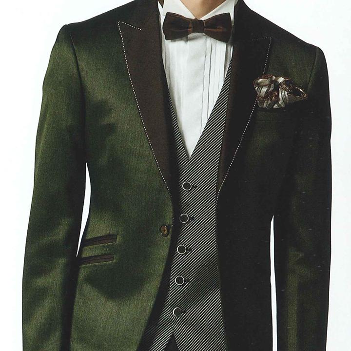 レンタル タキシード TX-M-20319 グリーン メンズ 結婚式タキシード