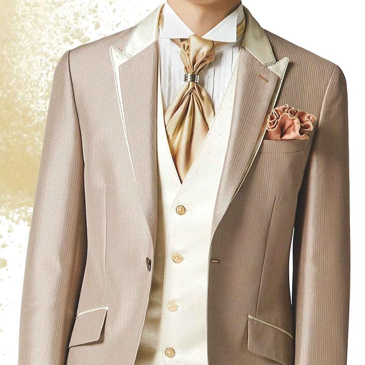 レンタル タキシード TX-M-20328 ロイヤルベージュ メンズ 結婚式