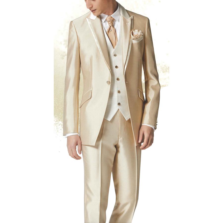 値下げ♡【クリーニング済み】ASサイズ タキシード シャンパンゴールド クリーニング済み】タキシード ASサイズ シャンパンゴールド