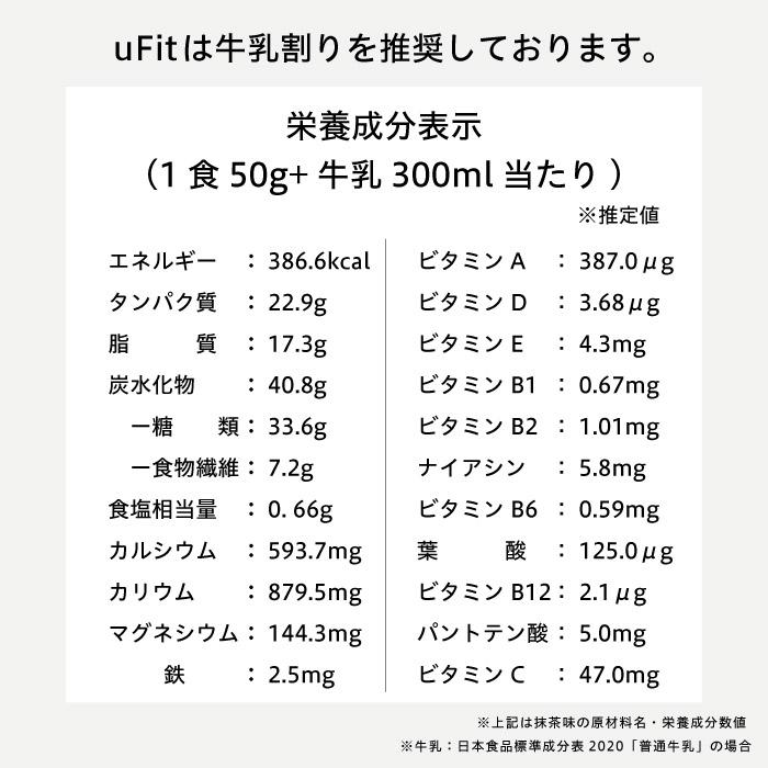uFit 完全栄養食 500g 10食 抹茶 ココア 黒糖きな粉 ほうじ茶 チャイ 国内製造 人工甘味料不使用 ソイ ホエイ 食物繊維 腹持ち 乳酸菌 ダイエット 置き換え