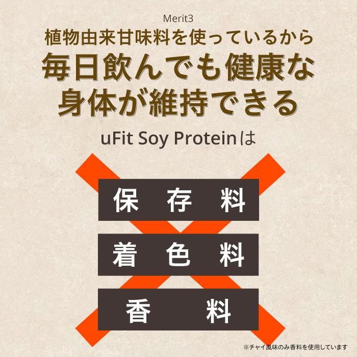 uFit Soy Protein ソイプロテイン 750g 30食 無添加 人工甘味料不使用 ココア 抹茶 黒糖きな粉 カフェオレ ほうじ茶 プレーン 甘さ控えめ 溶けやすい 国内製造 | uFit | 19