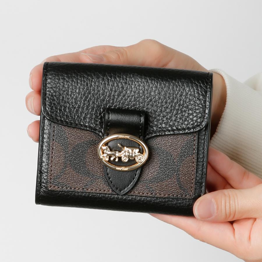 s25g-A535k【中古】COACH コーチ　IE SMALL WALLET ジョージー スモール ウォレット　二つ折り財布　レザー　C4089　箱なし s25g-A535k【中古】COACH コーチ GEORGIE SMALL WALLET ジョージー
