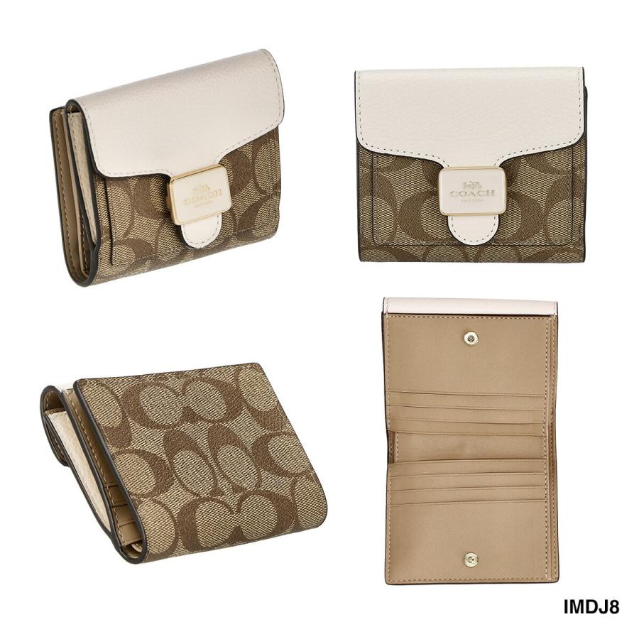 【新品・未使用】COACH二つ折り財布ブラウン／ホワイト C7805 COACH コーチ 小物 二つ折り財布 C7805 レディース PEPPER WALLET