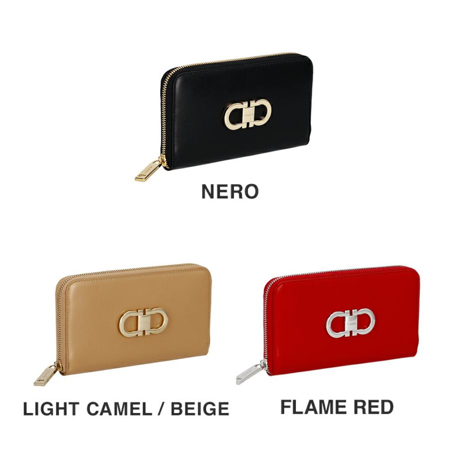 Ferragamo フェラガモ 財布 長財布 ラウンドファスナー DOUBLE GANCIO  220626  レディース 770856 770772の画像