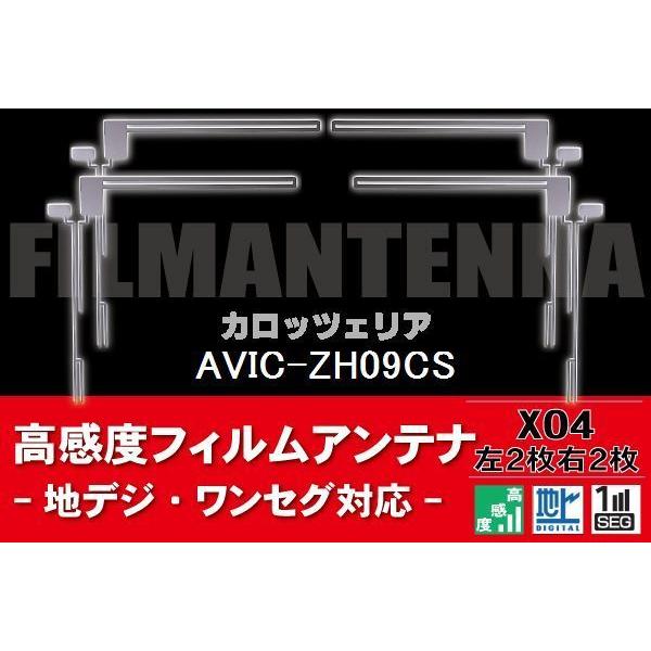 地デジ ワンセグ フルセグ フィルムアンテナ 右2枚 左2枚 4枚 セット カロッツェリア carrozzeria 用 AVIC-ZH09CS 対応 フロントガラス｜uglvu42572