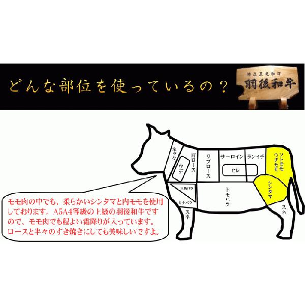 秋田県産羽後和牛　霜降りモモすき焼き用　500g｜ugowagyu-sato｜03