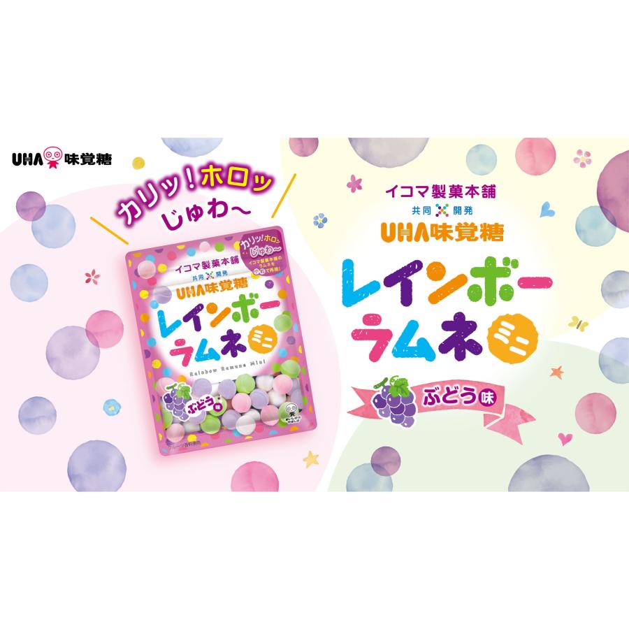 UHA味覚糖 ［公式］まとめ買い レインボーラムネミニ ぶどう味 6袋