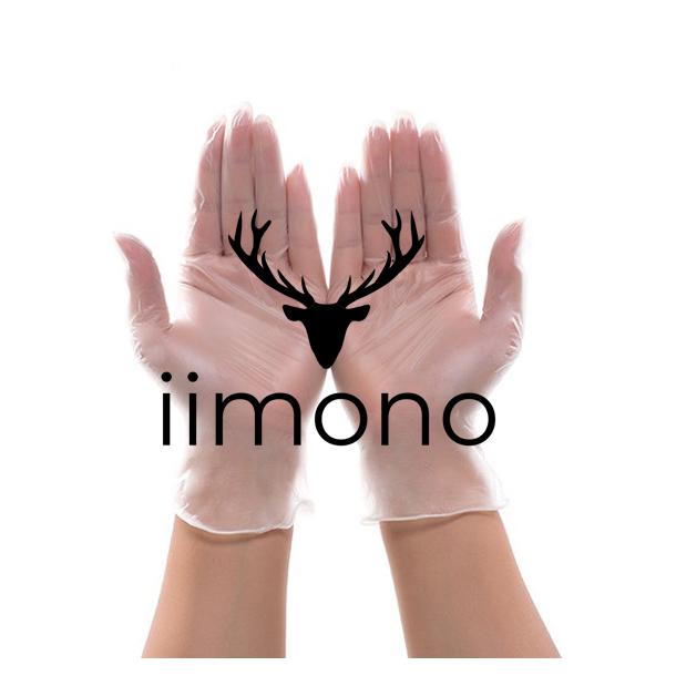 100枚】IIMONO PVC手袋S/M/Lサイズ 粉なし PVCグローブ 使い捨て手袋 