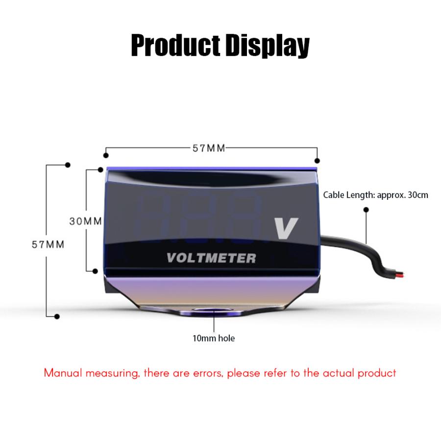 電圧計 バイク デジタル DC10 150V LED ディスプレイ 防水｜uitworld｜05