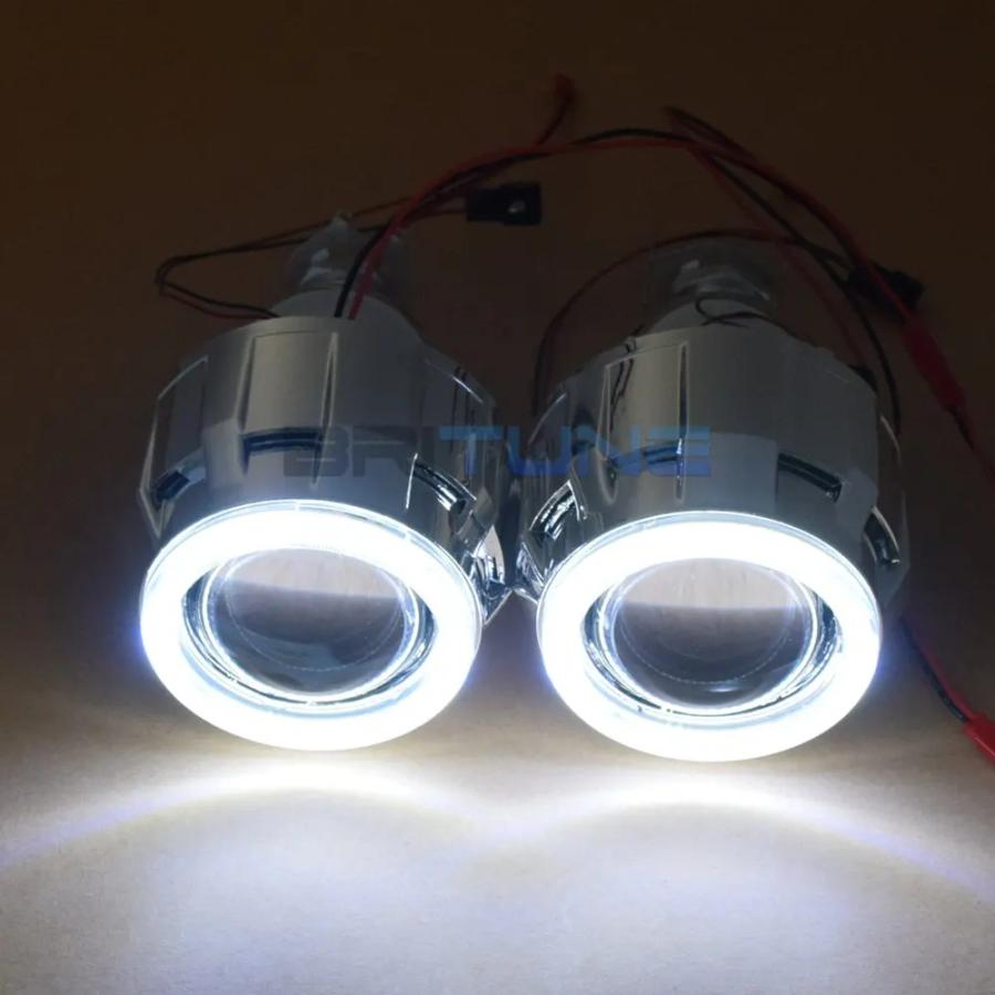 HID プロジェクター ヘッド ライト レンズ ASSY H4 H7 汎用 バイキセノン LED DRLランプ付 2.5インチ｜uitworld｜02