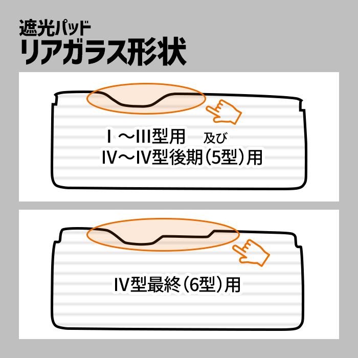 ハイエース 遮光パッド ワイドボディ(GL,S-GL)用・リア5面セット 車