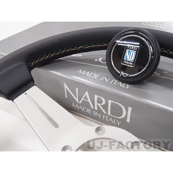 【正規品/即納品！】限定100本 イタリアンステッチ NARDI CLASSIC 34φ　スムースレザーイタリアンカラーステッチ/シルバースポーク　(N347)｜uj-factory