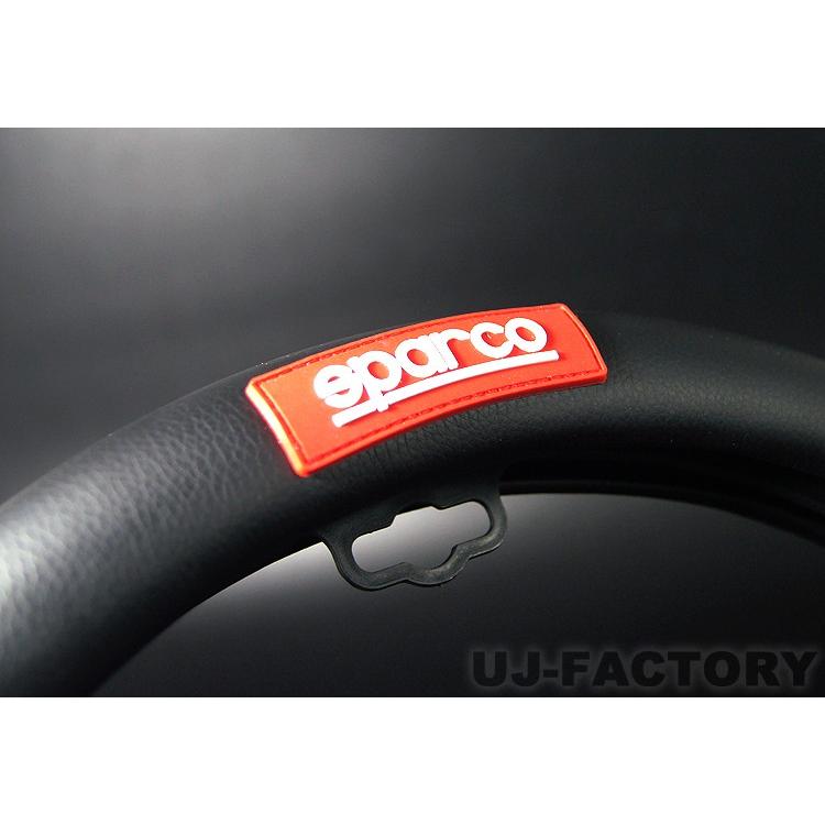 SPARCO/スパルコ レザータイプ レッド ステアリングカバー（Sサイズ