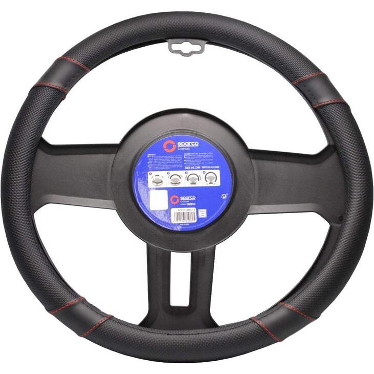 SPARCO/スパルコ ブラック レッドステッチ ステアリングカバー SPARCO/スパルコ ブラック レッドステッチ ステアリングカバー