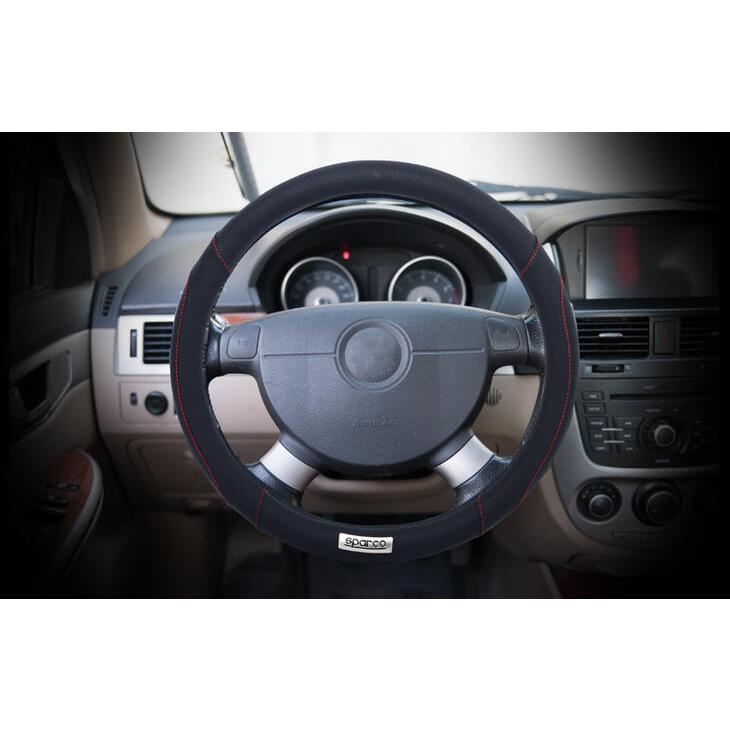 SPARCO/スパルコ ブラック レッドステッチ ステアリングカバー SPARCO/スパルコ ブラック レッドステッチ ステアリングカバー