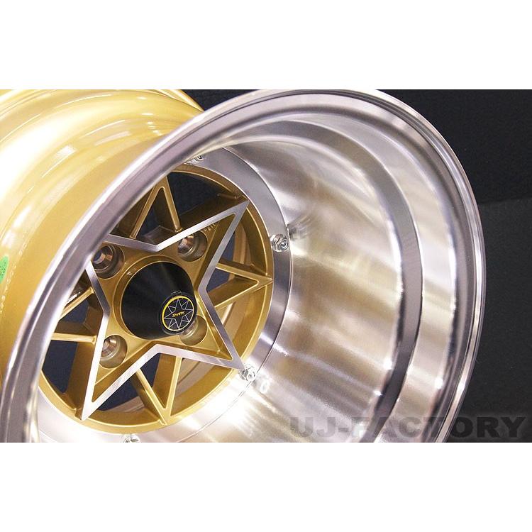 【送料無料！】 ★スターシャーク STAR SHARK 限定復刻版★ 14インチホイール / 12.0J / SET -61 / P.C.D-HOLE 114.3-4H ゴールド ×4本の画像