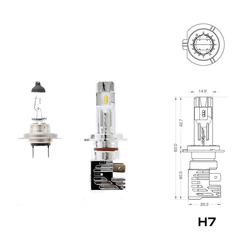 【車検対応！2年保証】BELLOF プレシャス レイ Z LEDバルブ H7（DBA1924） 12V/24V対応 4500K 3600lm　ベロフ｜uj-factory｜02