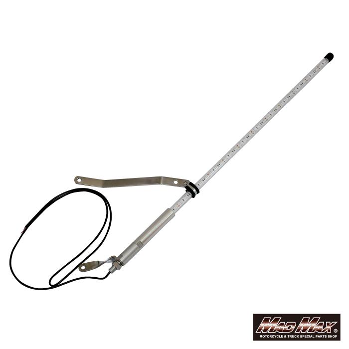 オートバイ用 旗棒白 LED ブルー 発光 フラッグポール 900mm MAD MAX（マッド マックス） 汎用 オートバイ用 旗棒白 LED ブルー